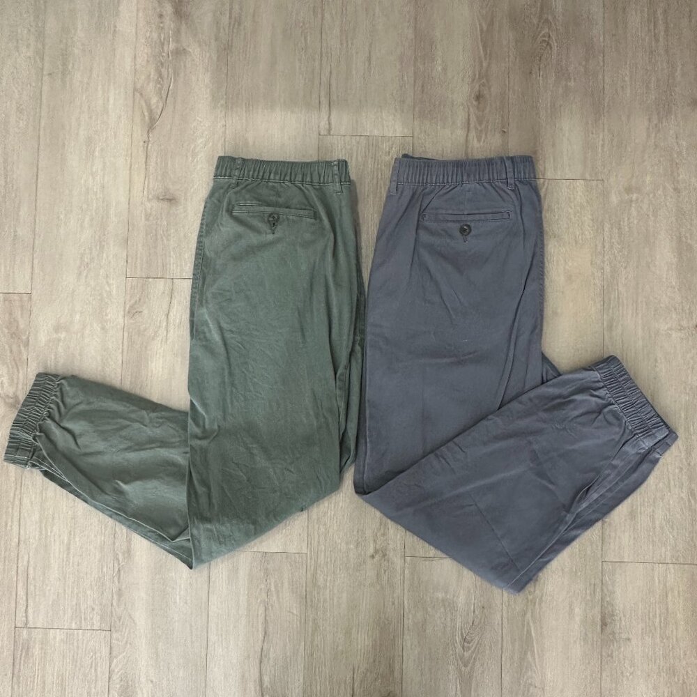 Amazon Essentials Straight Fit Jogger Pants Lot - Grey & Green - Size Large